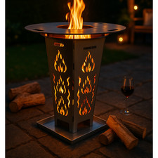 Feuerkorb 80cm + Grillplatte, Feuertonne, Feuerschale, Grilltonne, Ofen