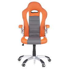 hjh OFFICE Gaming Stuhl Chefsessel Bürostuhl orange weiß Kunstleder