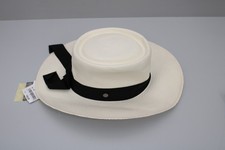 Breiter ORIGINAL Damen Panama Hut, Strohhut Bolero weiß Gr.M NEU