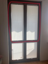 Plissee, gebaucht, hochwertige Qualität, weiß 140 x 46 cm, braue Halterung 