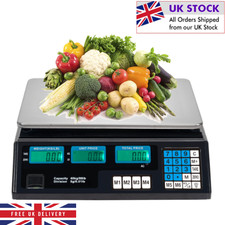 Schwarze digitale Preisberechnungswaage 40 kg/5 g für Gemüsepolitur Preis UK-Stecker