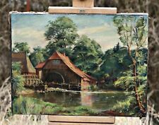 Wassermühle am Fluss – Öl
