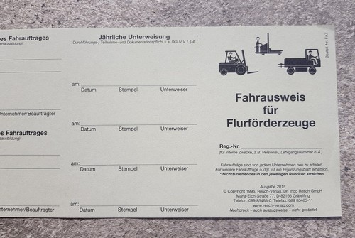 Fahrausweis flurförderzeuge - fahrausweis,