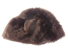 ? Vintage 70er  Damen Mütze Fellimitat Kunstfell dunkelbraun  guter Zustand
