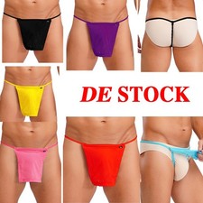 DE Herren Unterwäsche Mini Slip String Tanga Sexy Unterhose Mesh Thong G-String
