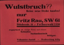 Ak Berlin Kreuzberg, Vulkanisier Anstalt Fritz Rau, Blücherstraße... - 2636383