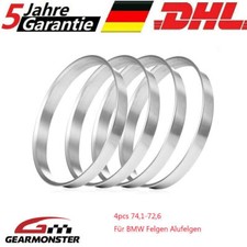 4x Zentrierringe 74,1 an 72,6 Aluminium Zentrierring für BMW Felgen Alufelgen