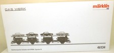 Märklin H0 46134 Autotransportwagen-Paar Laaes, DB, mit 8 Autos, KK   Y26