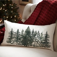 Kissenhülle Kissenbezug Wald Tannen Herbst Winter Dekokissen Natur 30 × 50 cm