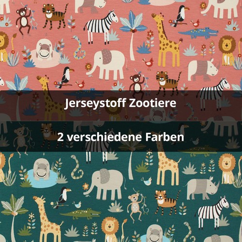 Jersey stoff süße zootiere - jersey,