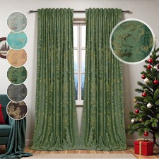 Luxus Samt Thermovorhang Blickdicht 2er Set Kräuselband Wohnzimmer Schlafzimmer