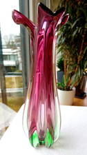 Große schwere Glas Vase -