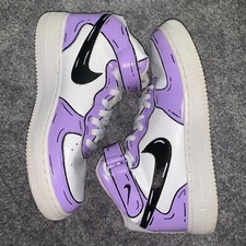 Lila Custom Painted Nike Air Force 1 High Carton Lederfarbe
