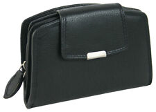 Damen Echt Leder Geldbörse mit RFID  Schutz Portemonnaie handliche Größe 9Farben