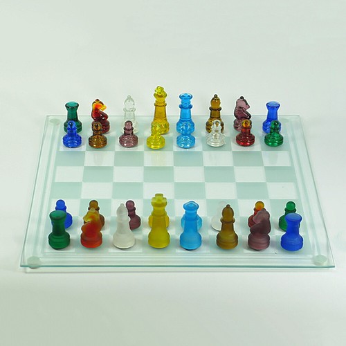 Glas schachbrett mit - schachbrett,