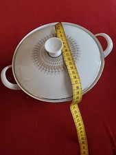 Arzberg Suppenterrine. ca. 20 cm Durchmesser, Weiß mit Goldrand