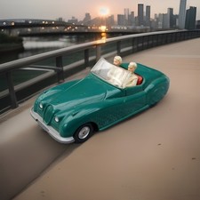 H0 1:87 Wiking Jaguar Sport Zweisitzer Cabriolet mit 2 Insassen Modellauto 
