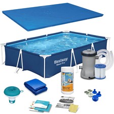 BESTWAY 7 in 1 Set Frame Pool Gartenpool Schwimmbecken mit Filterpumpe 56404