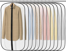 Kleidersack PEVA Durchsichtig Reißverschluss Schutz Anzug Hemd Mantel Set 12 Stü