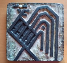 Keramik Wandbild Relief Hahn