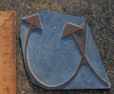 Kupferdruckplatte Galvano Druckstock Klischee Druckstock Bleisatz Handsatz Pfeil