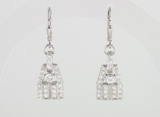 Paar Art Deco Ohrringe Platin