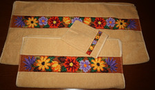 3tlg. Set Handtücher-Badetuch-Handtuch-Frottee Handtücher-Vintage-Neu/unbenutzt