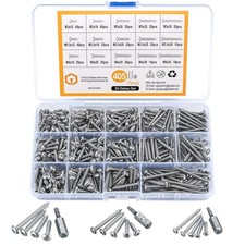Schrauben Set, Edelstahl, M3-M4, 405 Stück, Holz- und Blechschrauben, Torx, m...