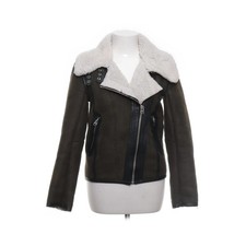 H&M, Bikerjacke, Damen, Größe: 32, Grün, Polyester, Wildlederimitat #DPf