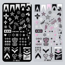 Xmas Stamping Schablone 6 Sterne Weihnachten Stempel Platte Winter Nailart Nails