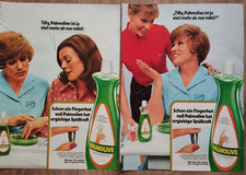 2 x ORIG REKLAME WERBUNG 1973  PALMOLIVE  Geschirrspülmittel