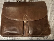 Leder Aktentasche Herren, Braun, Vintage, Schulter