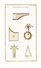 1767 Großer antiker Druck MUSIKINSTRUMENTE Cemsicord Clavinet Lutherie (MI/7)