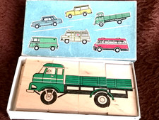 DDR Legespiel mit Automotiven Holzpuzzle Trabi  Barkas VEB Holzwaren Kinderland