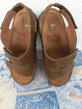 Herren Sandale Naturläufer Gesundheitsschuhe Klett Gr. 39 Weite K braun