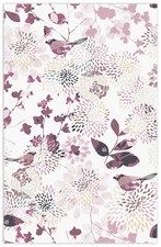 Wallario Teppich Fußmatte ab 50x70cm -Motiv Blühende Vögel Vogel Blumen  violett