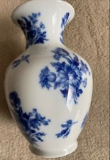 Bavaria Schumann Arzberg Vase  - blaue Rose Blume - echt Cobalt