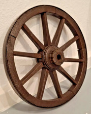 Historisches Holzrad Ø 46 cm | braun | Holzspeichen mit Eisenring | Dekoration