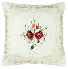 Kissenhülle 40x40 Kissenbezug Kissen HOSSNER Rosen-Duft Dekokissen Sofa BESTICKT