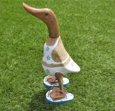 Holz Laufente mit Badelatschen