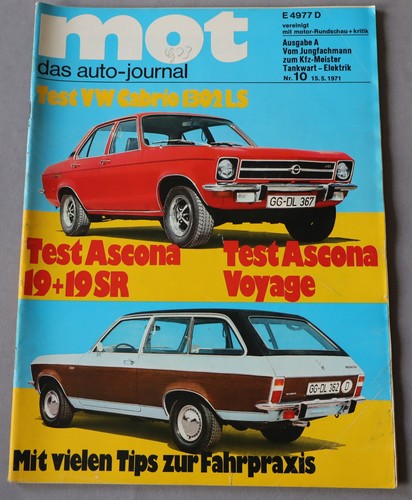Mot 1971 opel ascona - mot, 10/1971