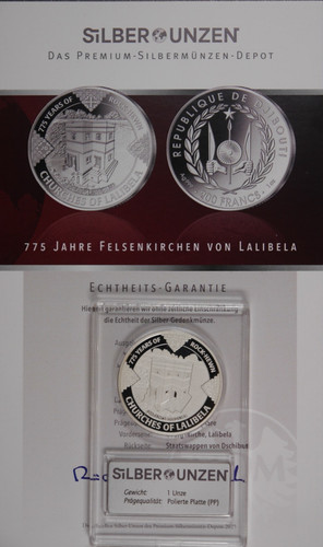 Treff dschibuti silber - 1, oz