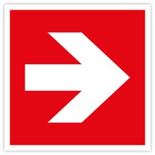 Aufkleber Brandschutzzeichen „Pfeil links/rechts/oben/unten“ ISO 7010 | 5-30 cm