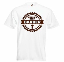 T-Shirt BARBER - FRISEUR - FRISEUSE - BARBIER - FRISEURSALON in Weiß