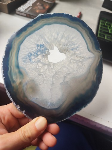 Achat scheibe blau druse - achat,