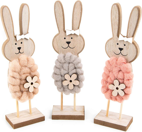 Osterhase deko figuren 3er - osterhase,