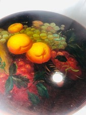 Holz große Aufbewahrung Zylinder Truhe Stillleben Gemälde Vintage ra