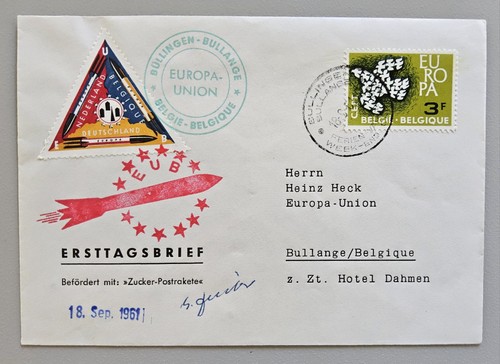 Brief raketenpost fdc belgien - raketenpost,