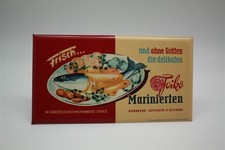 Feiko Fisch Nürnberg Imgoglas Schild - ungehangen - 10 x 19 cm Werbeschild