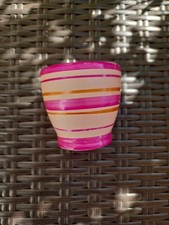 Kleiner Blumentopf gestreift Bunt Pink Orange Rosa